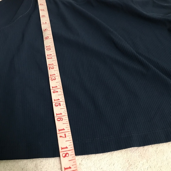Nike Zenvy Blue Shirt Crop Ribbed Short Sleeve Womens M - Picture 8 of 9